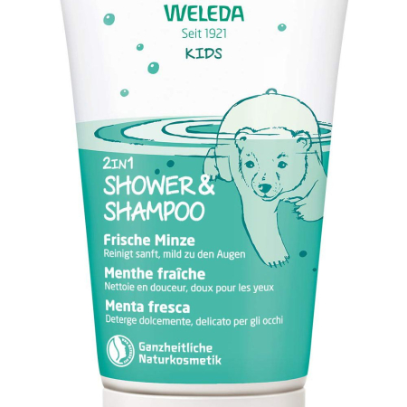 Weleda Kids 2in1 Shower & Shampoo Minze, 150 ml