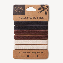 Wild & Stone Haargummis, plastikfrei, 3-farbig, 6er Pack