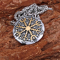 Perlstein Keltischer Kompass, Edelstahl, Silber/Gold, 60 cm